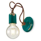 Industrielle handwerkliche Wandlampe aus Eisen und Keramik - Vintage Viadurini