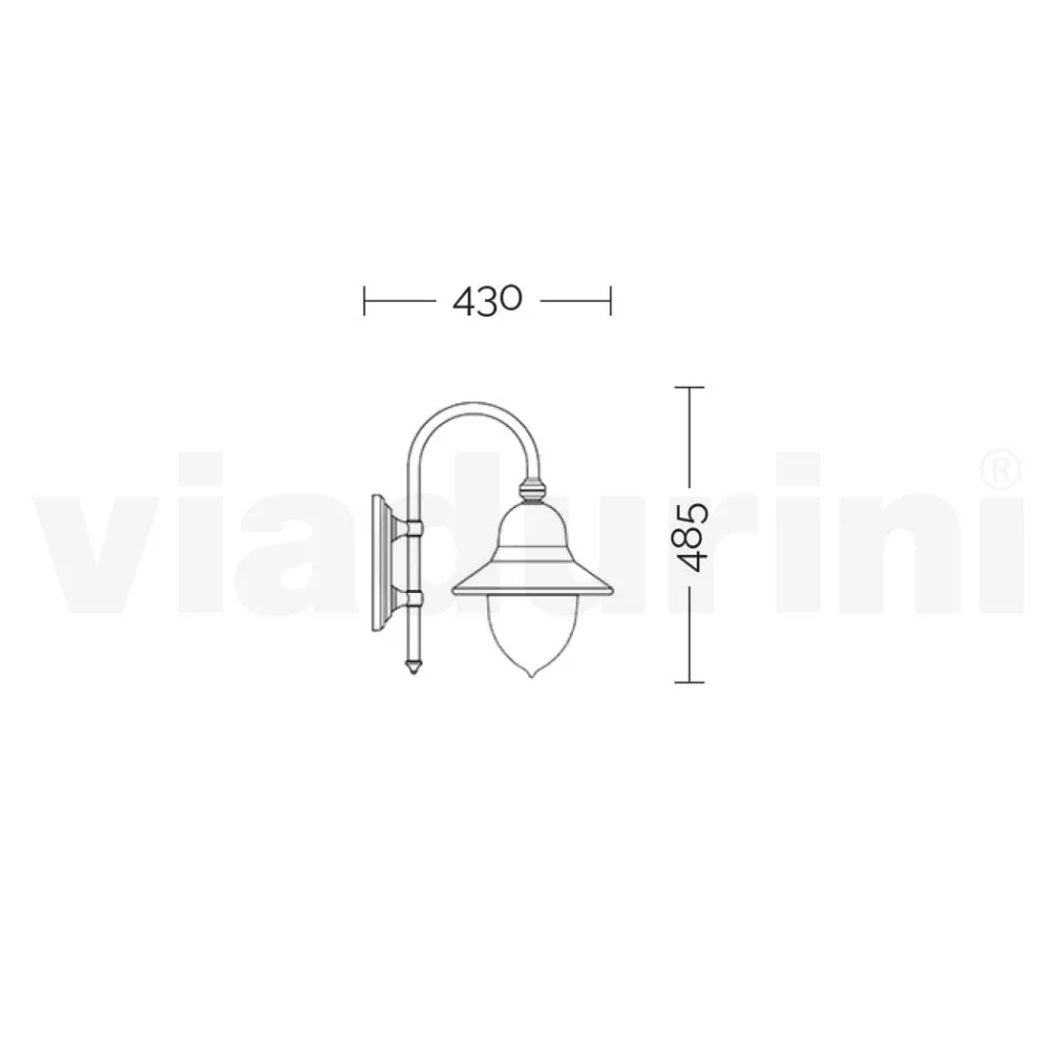 Vintage-Außenwandleuchte aus Aluminium, hergestellt in Italien – Cassandra Viadurini