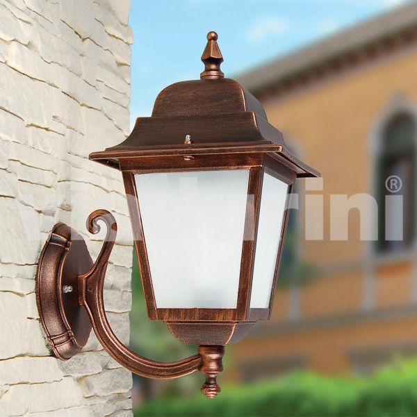 Gartenwandleuchte aus aluminium, hergestellt in italien, aquilina