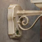 Wandleuchte aus weißem Aluminium und handgemalter Dekoration - Gorizia Viadurini