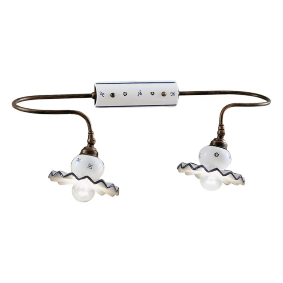 Country Handverzierte Wandleuchte aus Keramik - Rom Viadurini