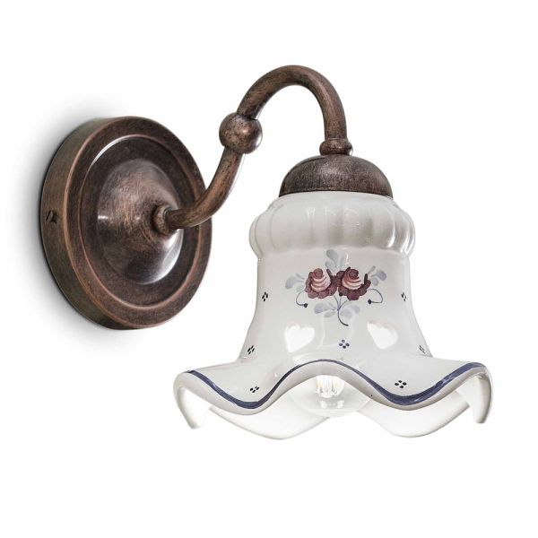 Rustikale wandlampe aus keramik ferroluce chieti