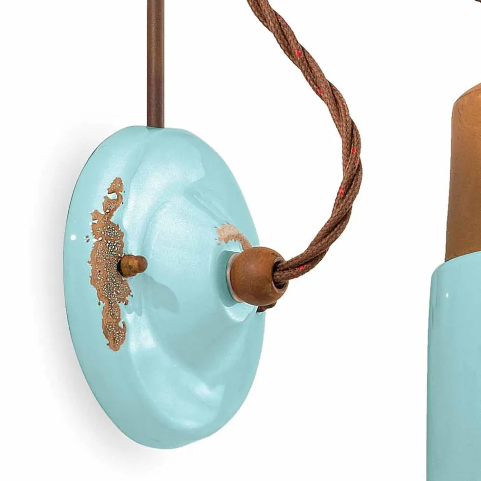 Wandlampe aus Keramik und Eisen Rost Desiree Ferroluce Viadurini