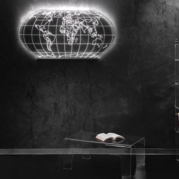 Planisphere Wandleuchte aus lasergraviertem Acrylglas - Rihanna