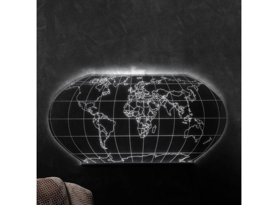 Planisphere Wandleuchte aus lasergraviertem Acrylglas - Rihanna