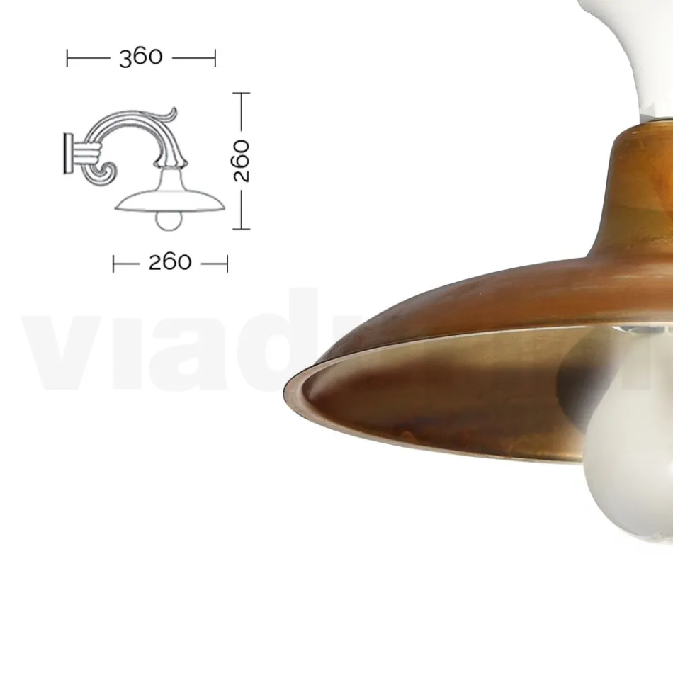 Vintage-Außenwandleuchte aus Aluminium, hergestellt in Italien – Adela Viadurini