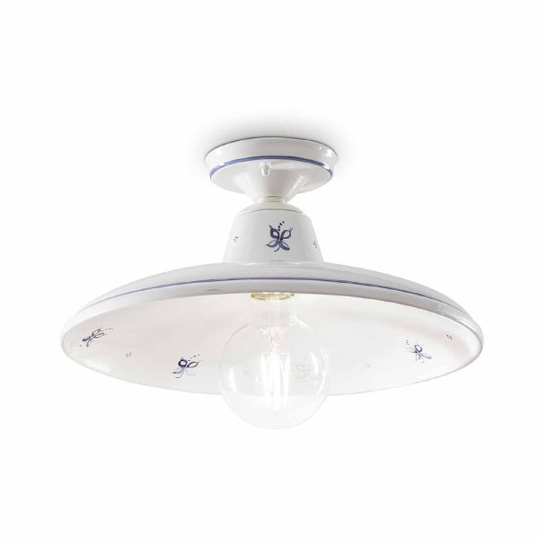 Deckenlampe aus keramik und handbemalten vintage-dekorationen - como