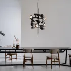 Pendelleuchte 16 Lichter Design in Weiß oder Schwarz -Celio Aluminium Viadurini