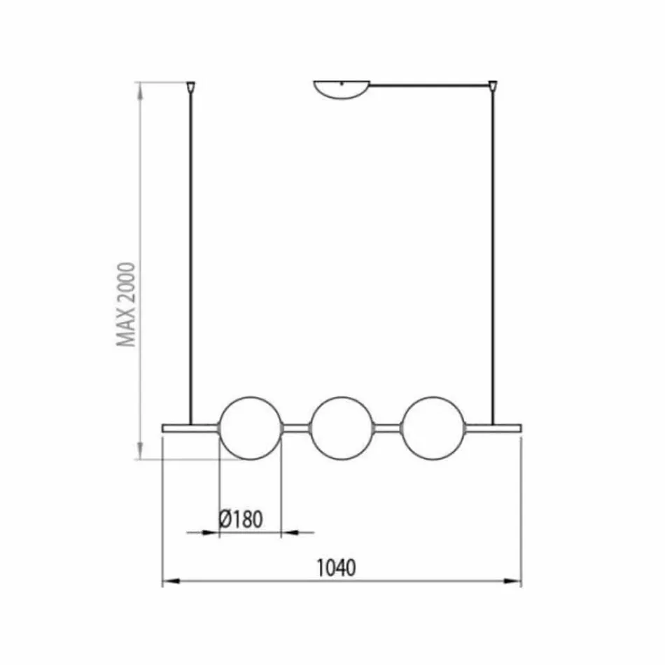 Pendelleuchte 3 Lichter aus Messing und Glas 2 Ausführungen - Alma von Il Fanale Viadurini