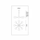 Pendelleuchte 8-flammig aus natürlichem Messing und Glas - Molecola von Il Fanale Viadurini
