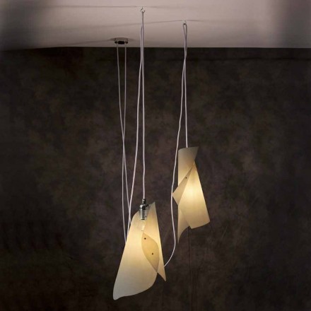Pendelleuchte mit 2 Leuchten, modernes Design, Chrom Viadurini