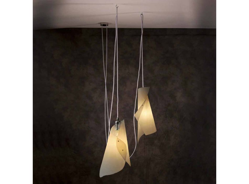 Pendelleuchte mit 2 Leuchten, modernes Design, Chrom Viadurini