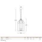 Pendelleuchte mit 3 Leuchten aus Messing und Glas Turandot Viadurini