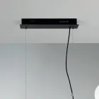 Pendelleuchte mit 5 Lichtern aus Metall und modernem mundgeblasenem Glas - Birga Viadurini