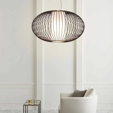 Hängeleuchte aus lackiertem Stahl, Ø90xh.53xl.cavo100cm, Gioia Viadurini