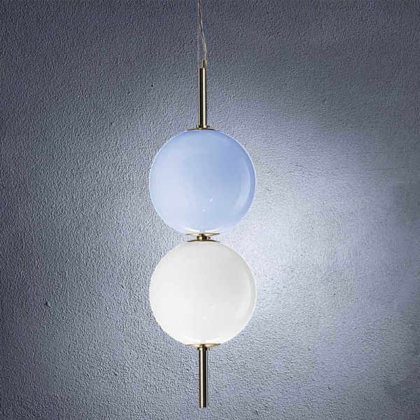 Handgefertigte pendelleuchte aus mundgeblasenem venedig-glas - jupiter