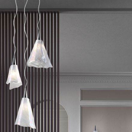 Handgefertigte venezianische Hängelampe aus mundgeblasenem Glas - Chrystal Viadurini