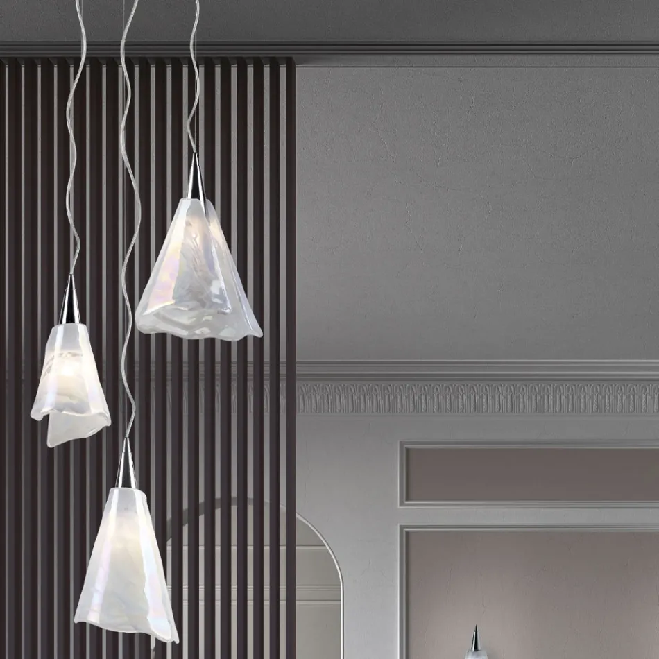 Handgefertigte venezianische Hängelampe aus mundgeblasenem Glas - Chrystal Viadurini