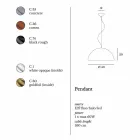 Zweifarbige Pendelleuchte aus Stahl Ø40x H20x L.cavo100cm, Luce Viadurini