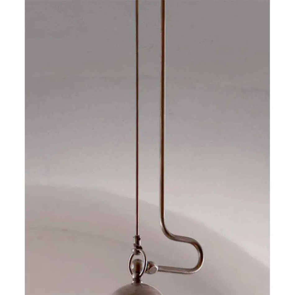 Hängelampe Kanten Messing und Weißglas Viadurini