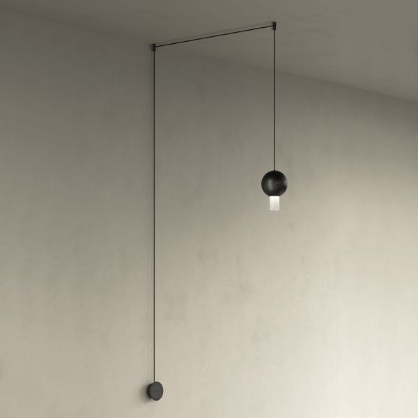 Pendelleuchte mit canneté-glaszylinder made in italy - oris