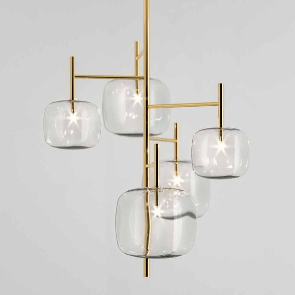 Hängelampe mit glänzender metallstruktur made in italy - donatina