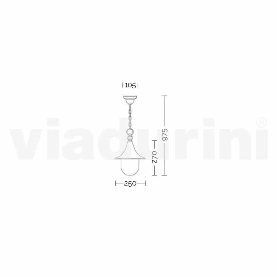 Outdoor Pendelleuchte aus weißem Aluminium aus Italien, Anusca Viadurini