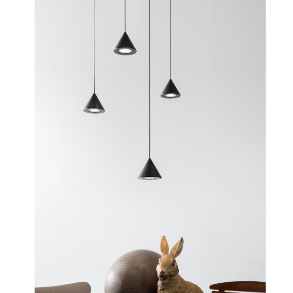 Design pendelleuchte 5 oder 7 lichter schwarzer aluminiumdraht - mercado