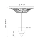 Pendelleuchte Design weißer Gips und schwarzes Aluminium 1 Kegel - Tesera Viadurini