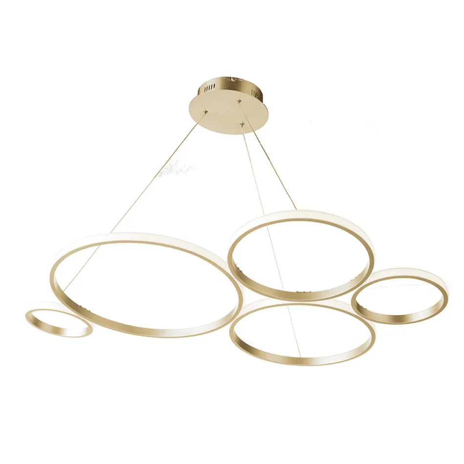 Design Pendelleuchte für Wohnzimmer in Silber oder Gold Metall - Olimpo Viadurini