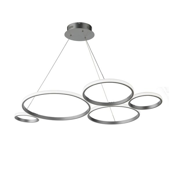Design pendelleuchte für wohnzimmer in silber oder gold metall - olimpo