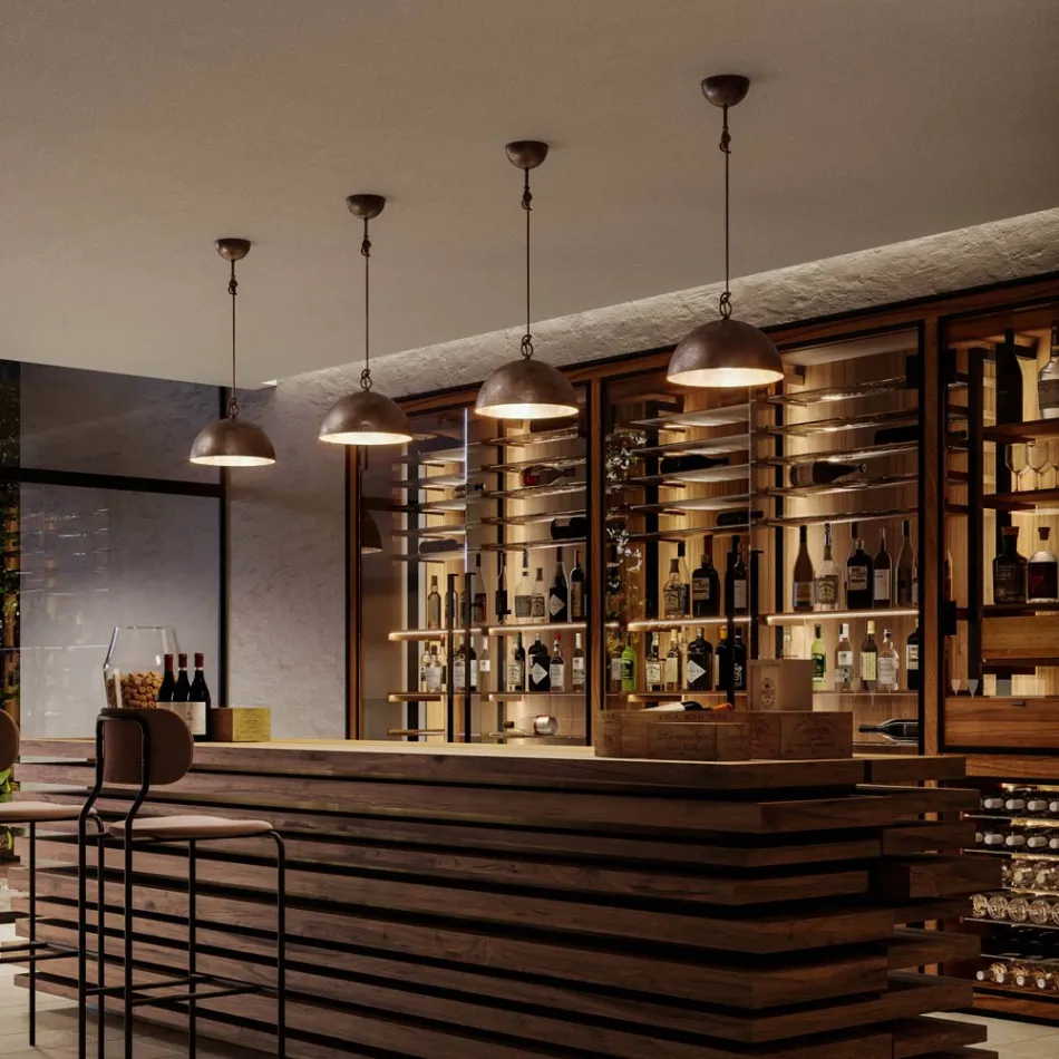 Rustikale Design-Pendelleuchte Ø40 cm Galileo Il Fanale Viadurini