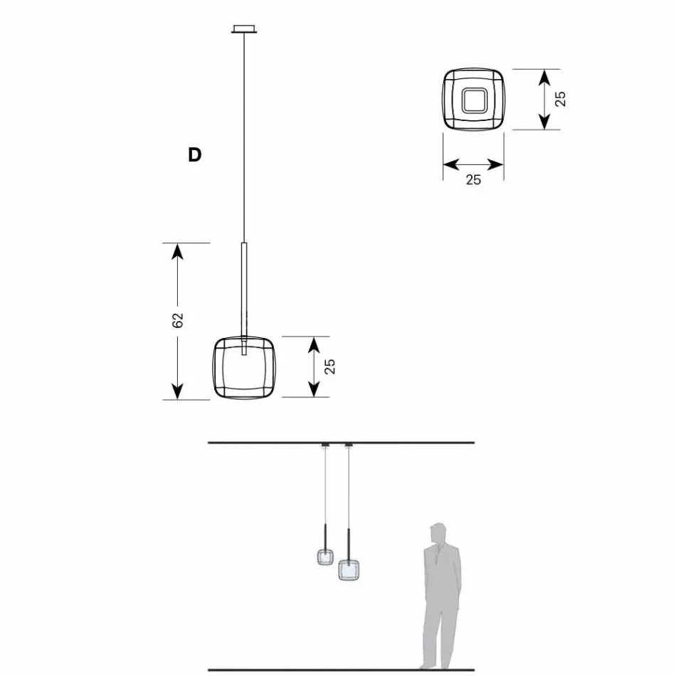 Design Hängelampe aus glänzendem Metall Made in Italy - Donatina Viadurini