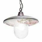 Pendelleuchte aus schwarzem kupfernem Aluminium mit handgefertigter Dekoration - Latina Viadurini