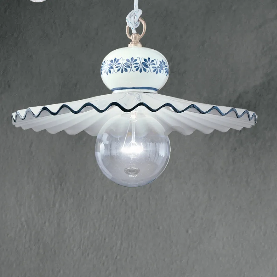 Handverzierte Keramik-Pendelleuchte - Rom Viadurini