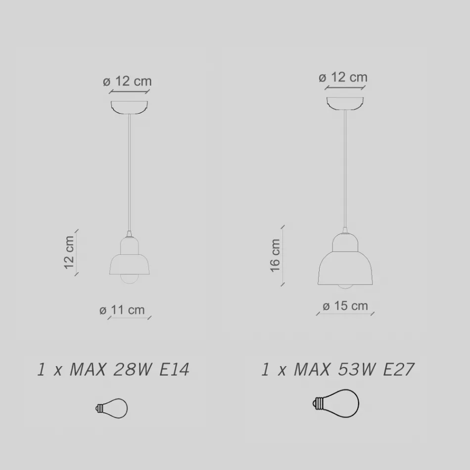 Hängelampe in verschiedenen Ausführungen und Größen, hergestellt in Italien – Berimbau Viadurini