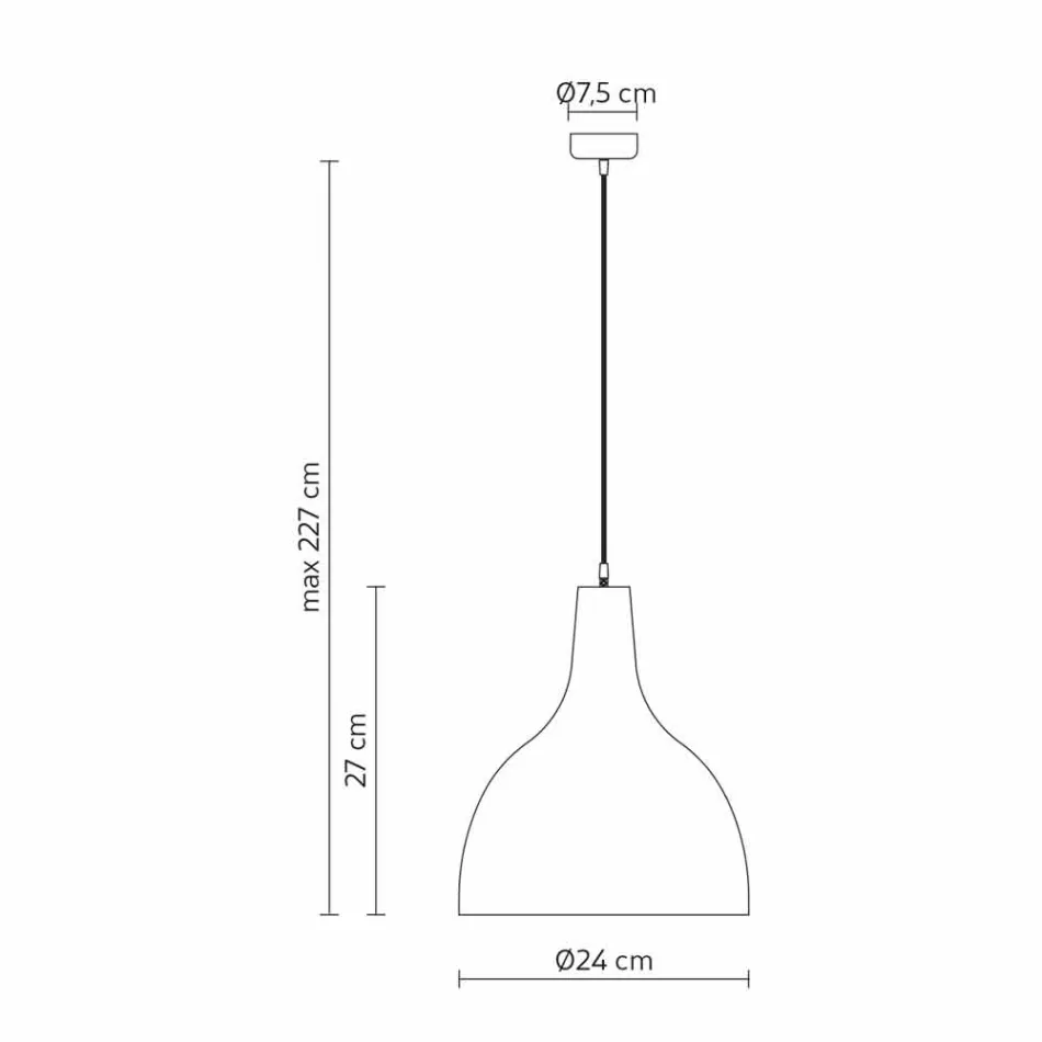 Hängelampe aus anthrazitfarbenem Steinzeug und weißem Emaille-Interieur - Edmondo Viadurini