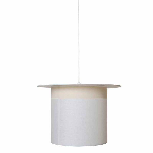 Cylinder design white leinen hängelampe, made in italy - magic