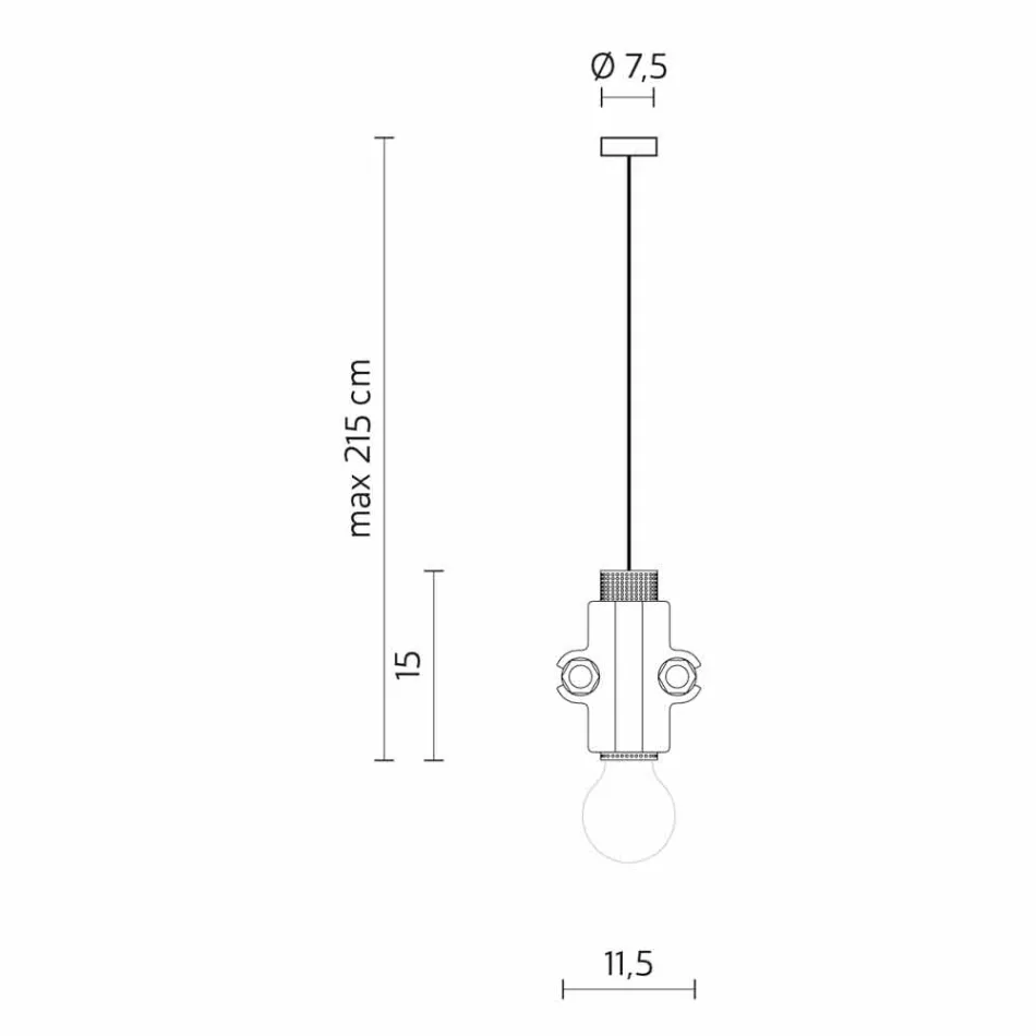 Hängelampe in Weiß, Anthrazit oder Gold Metall 2 Größen - Mekkasmo Viadurini