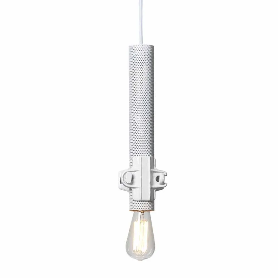 Hängelampe in Weiß, Anthrazit oder Gold Metall 2 Größen - Mekkasmo Viadurini