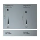 Pendelleuchte aus weißem, schwarzem oder goldenem Metall 2 Größen - Girotondo Viadurini