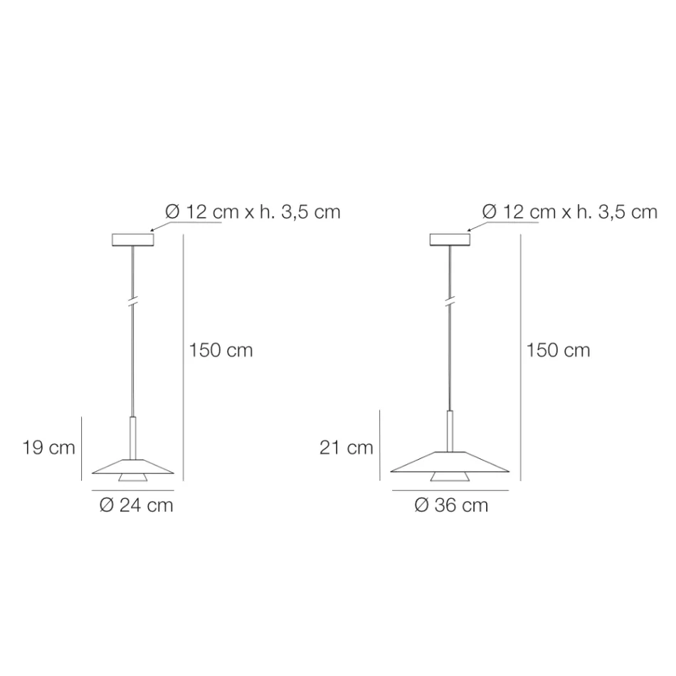 Mira Metall-Pendelleuchte in verschiedenen Ausführungen Viadurini