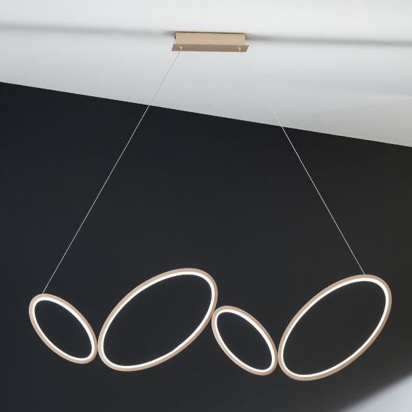 Pendelleuchte aus metall mit goldfinish und dimmbarer led - raiss