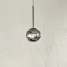 Hängelampe aus lackiertem Metall und geblasenem Glas - Ailanto Viadurini