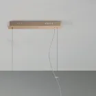 Pendelleuchte aus goldfarben lackiertem Metall und mundgeblasenem Glas - Birga Viadurini