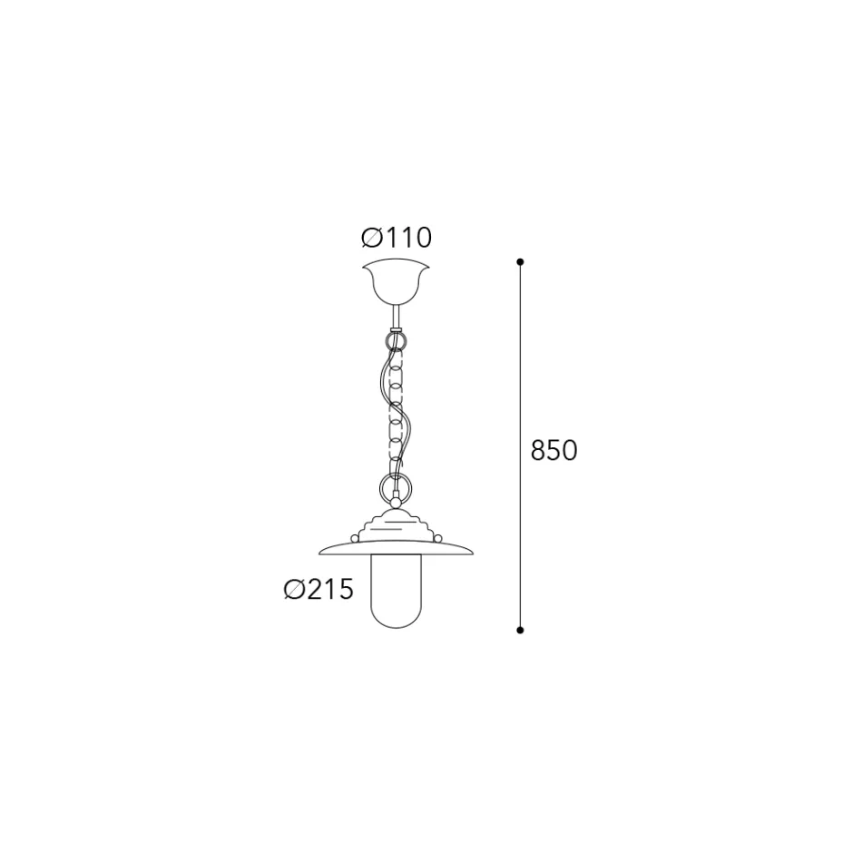 Elfico Pendelleuchte aus Messing, Klarglas und Schutzart IP44 Viadurini