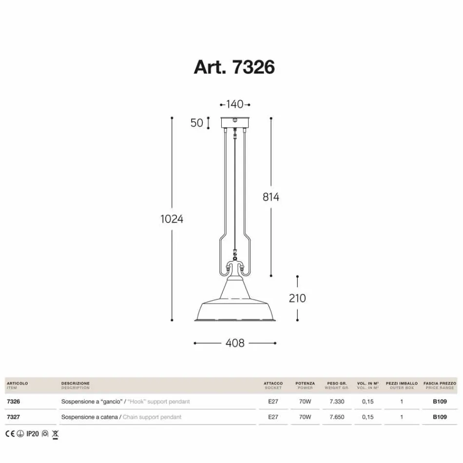 Pendelleuchte im antiken Kupfer und Messinggießerei Viadurini