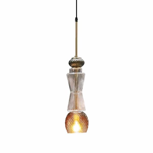 Hängelampe aus muranoglas mit antiker dekoration made in italy - missi