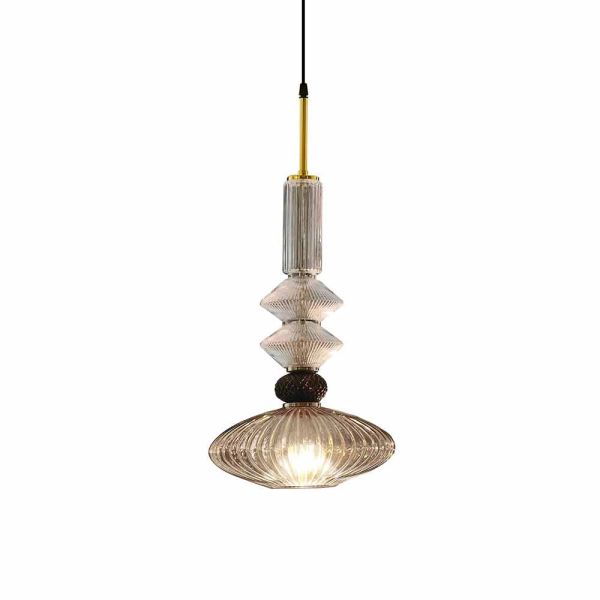 Pendelleuchte aus muranoglas und stoff, made in italy - missi