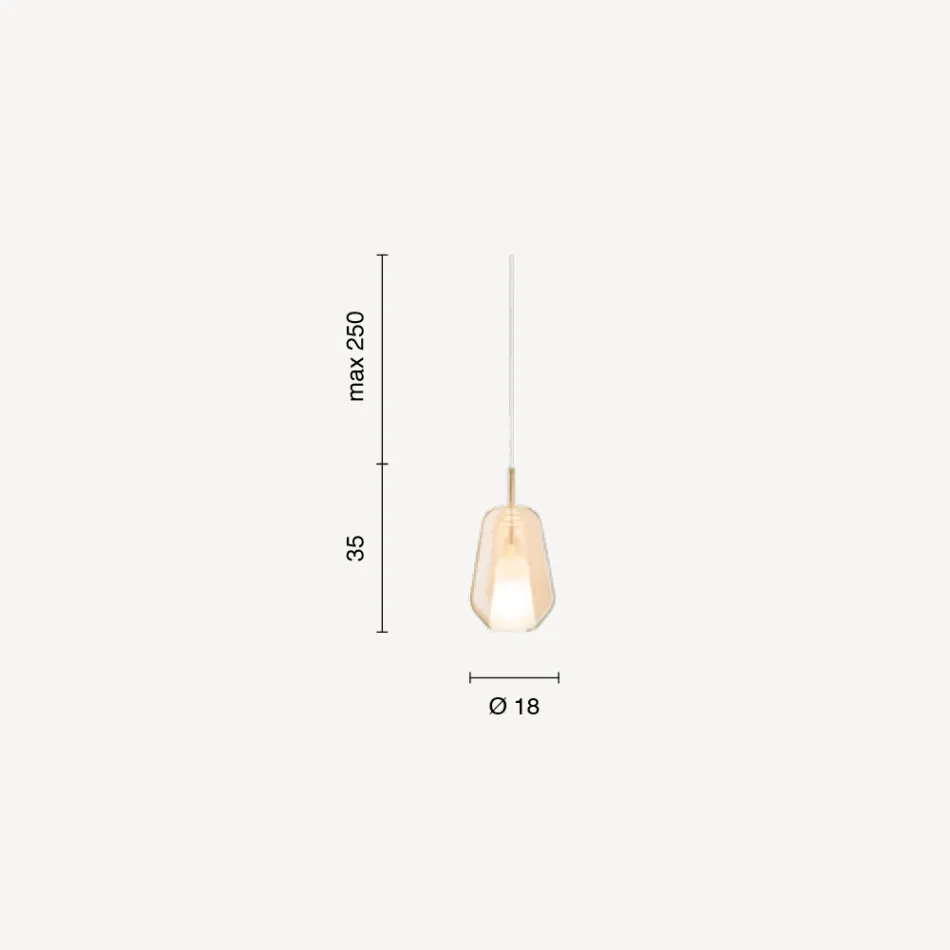 Pendelleuchte aus Glas und transparentem Draht Made in Italy - Trilly Viadurini